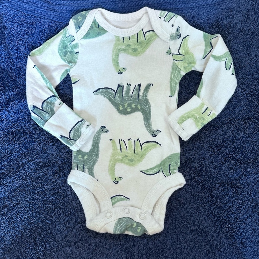 Carter’s Green Dinosaur Print Infant One Piece